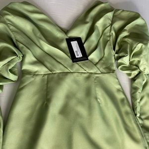 Sage Green Off The Shoulder Ruched Bodycon Dress